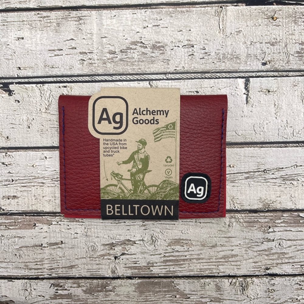 ALCHEMY GOODS BELLTOWN - MINIMALIST VEGAN LEATHER WALLET RED NEW